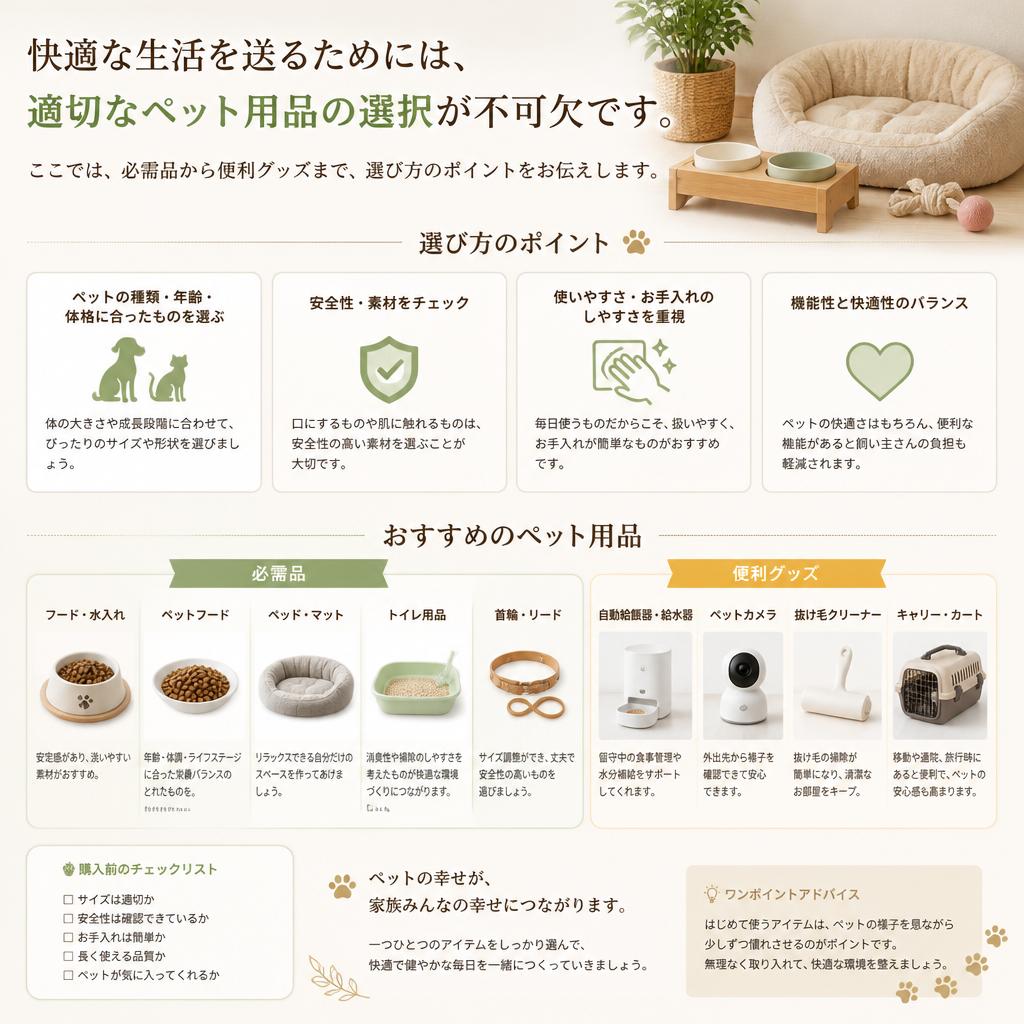 ペット用品の選び方