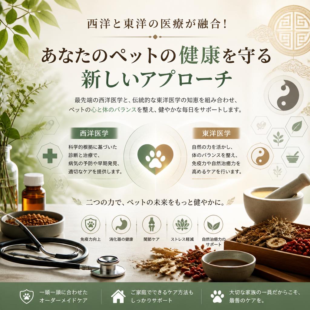 西洋と東洋の医療が融合！あなたのペットの健康を守る新しいアプローチ