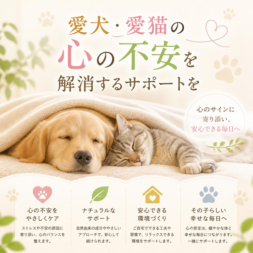 愛犬・愛猫の心の不安を解消するサポートを