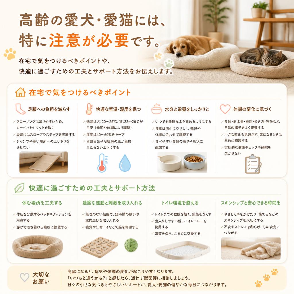 シニアペットへの特別な配慮
