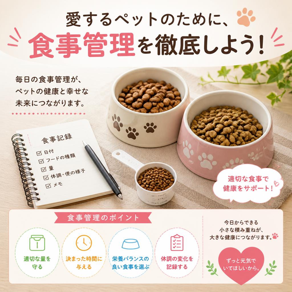 愛するペットのために、食事管理を徹底しよう！